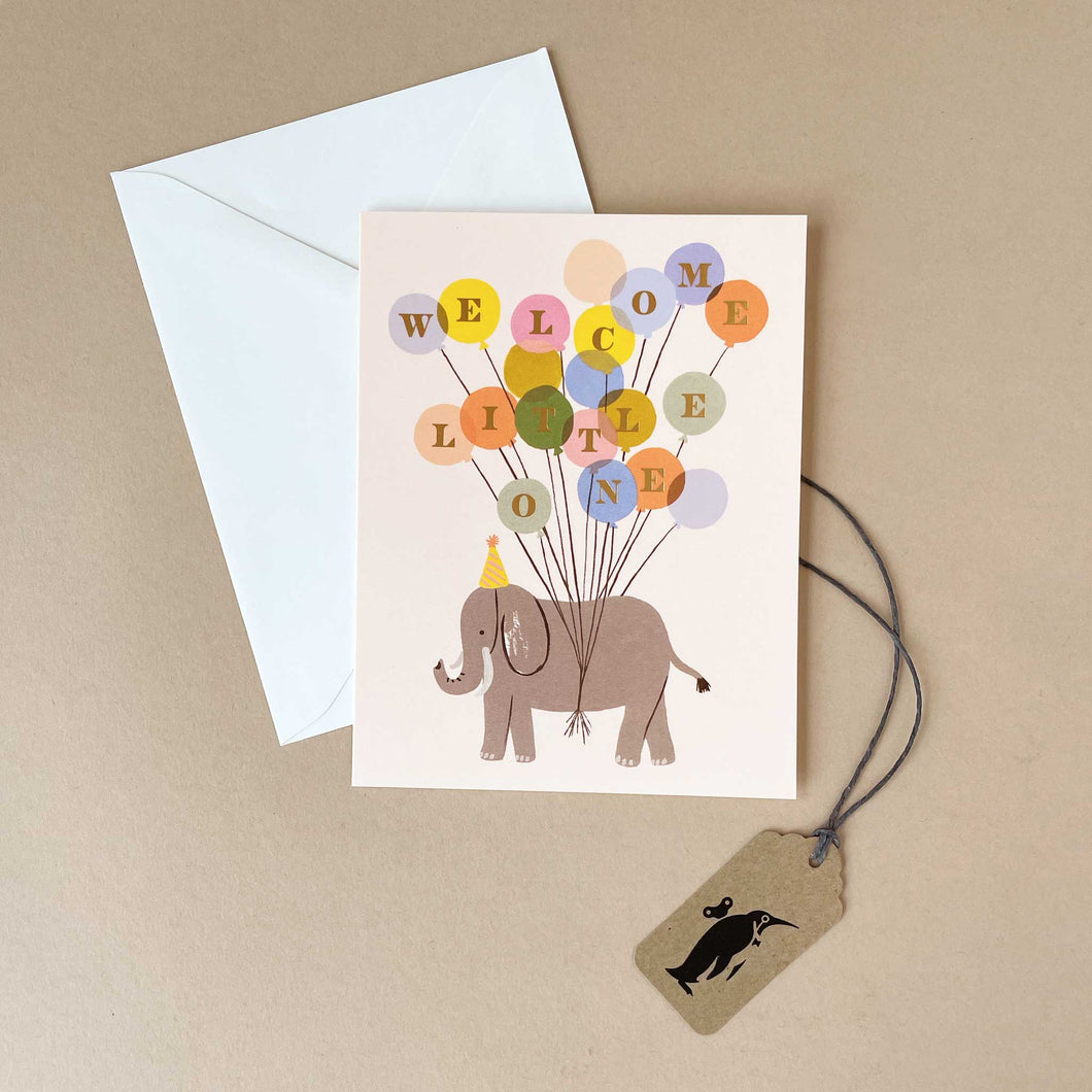 elephant-with-welcome-little-one-balloon-greeting-card-with-white-envelope