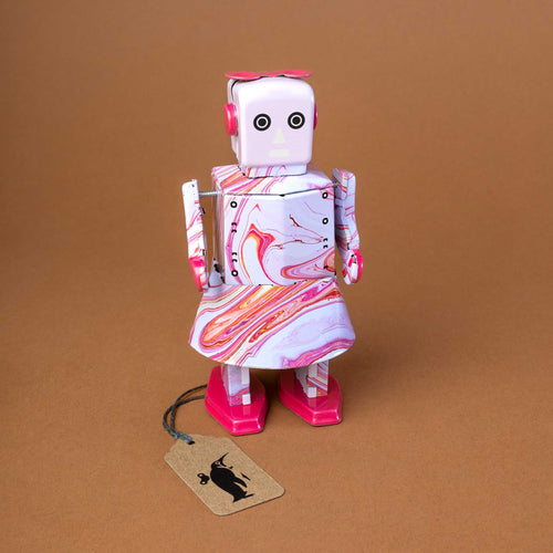 pink-tin-robot-with-swirl-painted-dress