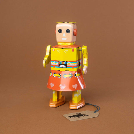 tin-robot-with-yellow-and-orange-dress