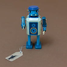 Load image into Gallery viewer, blue-wind-up-tin-vinylbot
