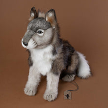 Load image into Gallery viewer, realistic-wolf-cub-stuffed-animal