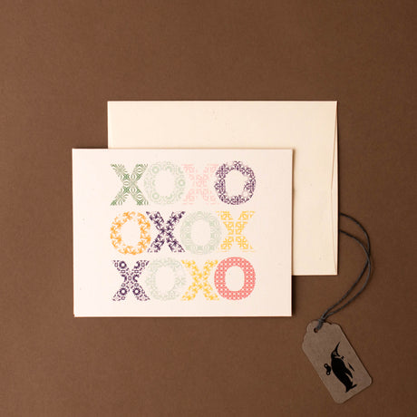 Woodblock Hugs & Kisses Greeting Card - Greeting Cards - pucciManuli