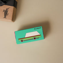 Load image into Gallery viewer, wooden-candy-wagon-teal-with-a-brown-stripe-and-white-top-box