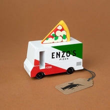 Load image into Gallery viewer, wooden-pizza-truck-with-red-and-green-stripes-and-pizza-topper