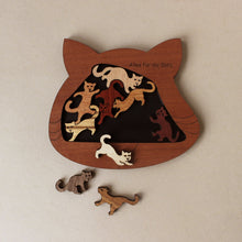 Load image into Gallery viewer, wooden-cat-puzzle-with-cherry-wood-cat-frame