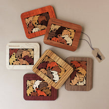 Load image into Gallery viewer, wooden-elephants-puzzle-in-different-wood-tone-frames
