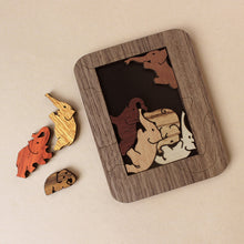 Load image into Gallery viewer, wooden-elephants-greyish-wood-tone-frame