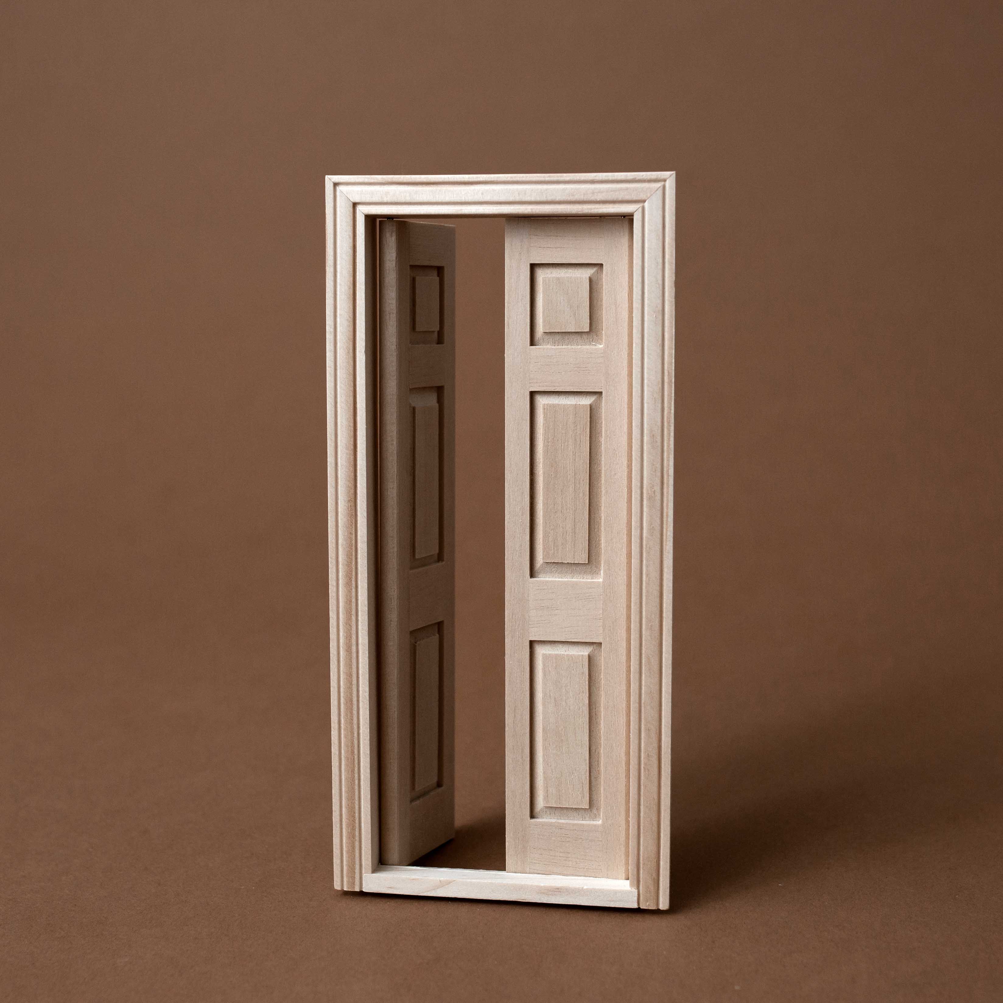 Wooden Fairy Door | Traditional 6-Panel Split - Dolls & Doll Accessories - pucciManuli