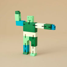 Load image into Gallery viewer, green-toned-cubebot-in-standing-position