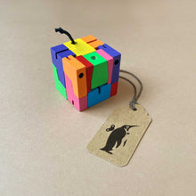 Load image into Gallery viewer, multi-color-wooden-milo-cubebot-in-cube-form