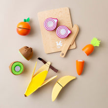 Load image into Gallery viewer, Wooden Play Food Set | Fruits &amp; Légumes to Cut - Pretend Play - pucciManuli