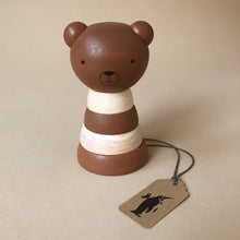 Load image into Gallery viewer, wooden-stacker-bear-stacked-in-natural-and-chocolate-brown