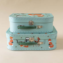 Load image into Gallery viewer, two-sizes-woodland-friends-suitcases-stacked