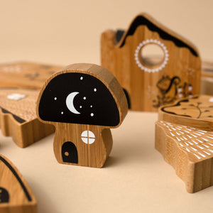 Woodland Village Wooden Block Set - Baby (Toys) - pucciManuli
