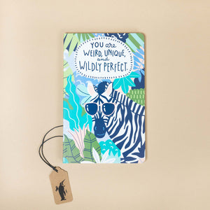you-are-weird-unique-and-wildly-perfect-journal-front-cover-illustrated-zebra-in-sunglasses