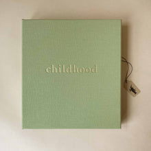 Load image into Gallery viewer, childhood-journal-with-sage-green-fabric-hardcover
