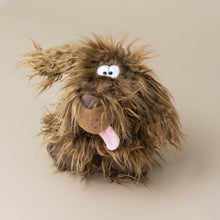 Load image into Gallery viewer, zottle-lottle-dog-Stuffed-animal-brown-fur-with-pink-tongue